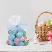 Juego de huevos de Pascua coloridos, huevos de plástico creativos, adorno DIY para primavera, sala de estar, dormitorio, TV, mueble, hogar, oficina, decoración de fiesta - Azul - Ver 4