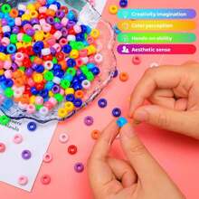 IOOLEEM Multi-Colored Bulk Pony Beads - 4000pc Kit For Friendship Bracelets &Amp; Jewelry Making, Easy Storage - ColorH - 查看 6