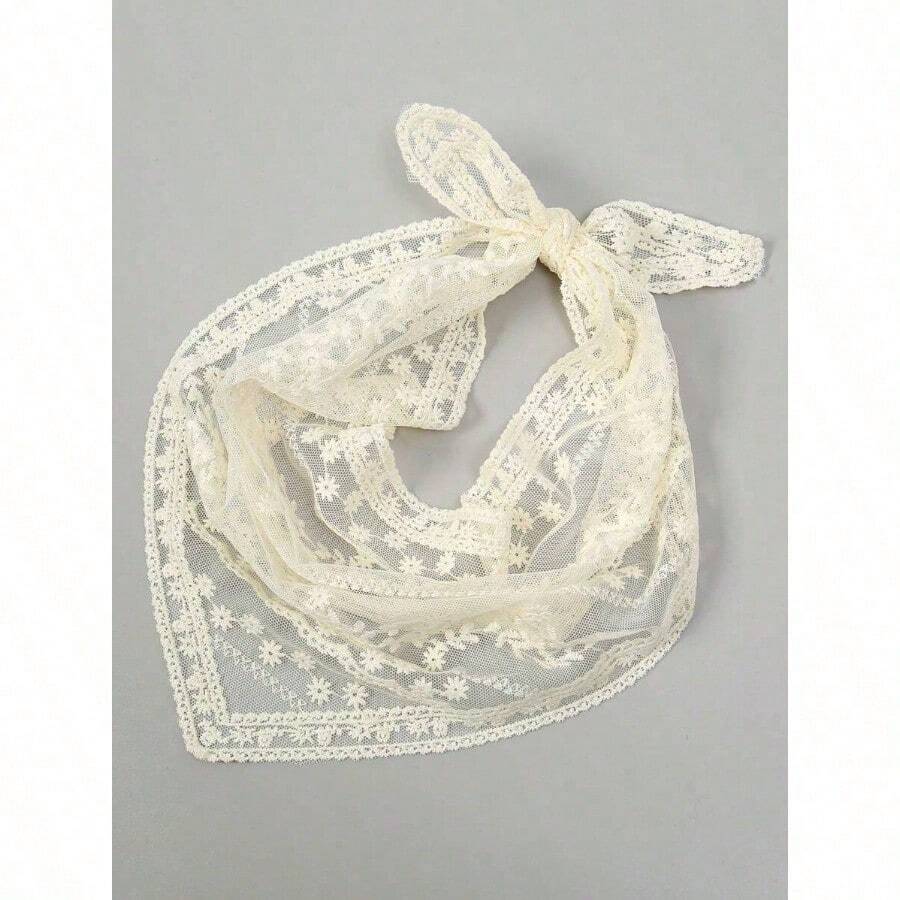 1pc Lace Floral Trim Scarf Handkerchief Pocket Square Decorative Hair Band Bandana Hair Band Head Band Ideal For Dressing Up Your Look Valentine's Day Valentines - Nhiều màu - Xem 1