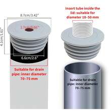 洗衣机排水管密封圈、除臭地漏密封圈、硅胶除臭地漏盖 - 灰色 - 查看 7