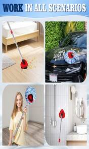 WaIE Jiemi 6 Pack Mop Replacement Heads Compatible With Oceda EasyWring 1-Tank System - Includes 2 Mop Scrub Brush Head, Microfiber Mop Refills, Easy Cleaning Mop Head Replacement(White) - ColorC - 查看 6