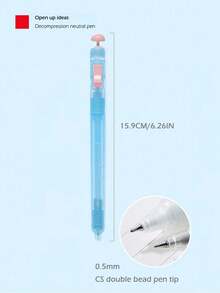 1pc Stress Relief Switch Pen, 0.5mm Smooth Writing Gel Pen With Fingertip Press Design, Anti-Anxiety Learning Tool, Quick-Drying Ink, Aesthetic Brush Pen For Exams, Suitable For Students, Relaxing Writing Accessory | Fashionable Pen Body Design | Durable Plastic Pen Body, (Random New/Old Packaging)