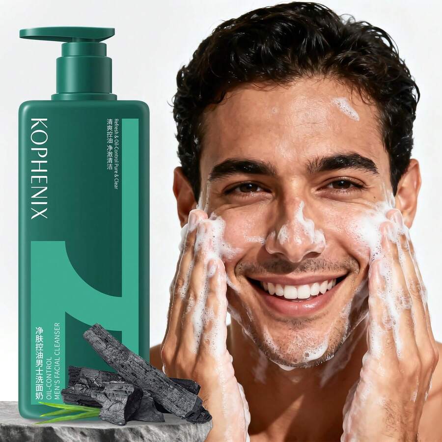 KOPHENIX 竹炭水杨酸控油洁面乳，男士专用，温和清洁面部多余油脂，令肌肤洁净水润，泡沫丰富，清新香氛 - 深層清潔 - 查看 1