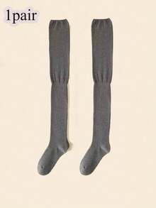 4 Pairs Women's Thigh High Socks, High Stretch Thin Over-The-Knee Socks, Solid Color Patchwork Design, Machine Washable & Dry Cleanable, Versatile & Fashionable, Novel & Unique, Versatile Clothing Accessory, Fashionable Design, Made Of High Elastic Fabric, Comfortable To Wear.