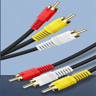 1~10m Audio Video Cable,Composite Cord 3RCA To3 RCA M/Mx3,AV Cable For TV,DVD,VCD, Black