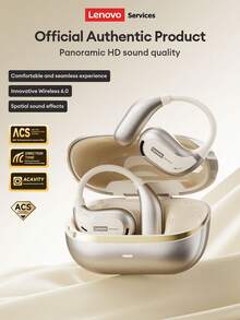 Tai nghe Bluetooth Lenovo AC102, kiểu dáng treo tai, Bluetooth 6.0, âm thanh không gian, cuộc gọi chất lượng cao, độ trễ thấp, chơi game và nghe nhạc, thời lượng pin dài, vừa vặn thoải mái, không dây cho điện thoại thông minh và máy tính, quà tặng dịp lễ. - Sắt xám - Xem 6