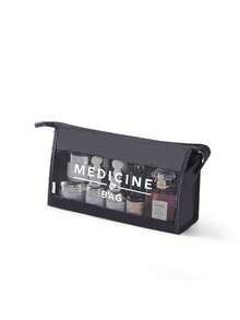 大容量旅行网眼收纳袋，印有“Medicane Bag”图案，便携式药袋，急救包收纳袋，户外家用药品药丸收纳袋，急救包收纳袋，旅行应急药袋，网眼洗漱包，多功能便携式收纳袋，化妆包，适合日常/户外/旅行，注重健康人士和经常外出人士的必备之选，必备医疗配件