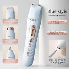 OBOVAY 三合一电动脱毛套装，USB充电式面部毛发修剪器，鼻毛修剪器，腋下、腿毛、鼻毛去除器，女士剃毛神器，理想礼物 - 彩色 - 查看 11