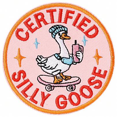 1 PC Funny Goose Hook And Loop Patch, Colorful Embroidered Badge Patch, Cute Animal Meme Morale Patch, DIY Applique Accessories For Backpacks, Dog Harnesses, Army Vests, Gym Bags, Hats, Helmets(Non-Iron Patch)