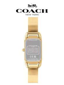 Coach Cadie Gold Steel Strap Black Dial Women's Watch - Gold - View 9