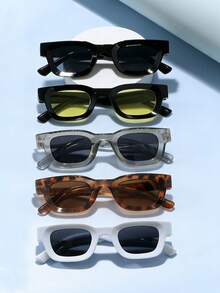 两副厚框小方框时尚嘻哈眼镜，适合日常佩戴和旅行。 - 彩色 - 查看 4