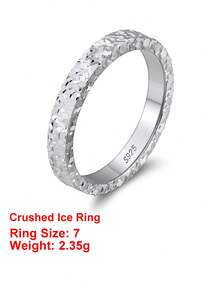 1枚100% S925纯银碎冰戒指，尺码5/6/7/8/9，简约设计，男女皆宜，适合婚礼、生日礼物及情侣对戒，2026时尚戒指 - Crushed Ice Ring - 查看 11
