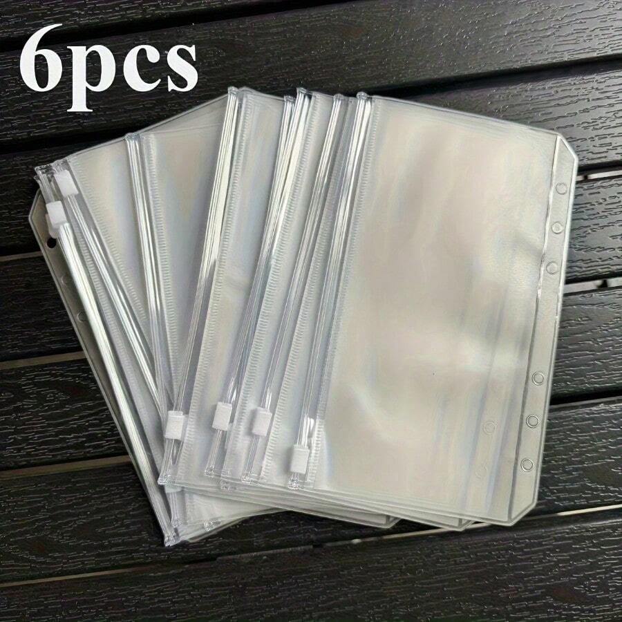 A6 Plastic Wallet Envelope With Elastic Strap - Sturdy, Reusable Cash Storage For Gifts, Small Businesses, Workplaces And Educational Institutions, Office Supplies, Minimalist Style, Secure Closure, School Supplies - 6件 - 查看 1