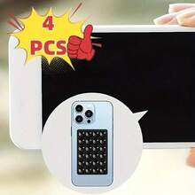 4pcs Silicone Phone Grip, Anti-Slip Silicone Phone Stand With Adhesive Phone Case Hanger, Hands-Free For Selfie And Video, Multifunctional Phone Accessories Fit All Models - Multicolor - View 5