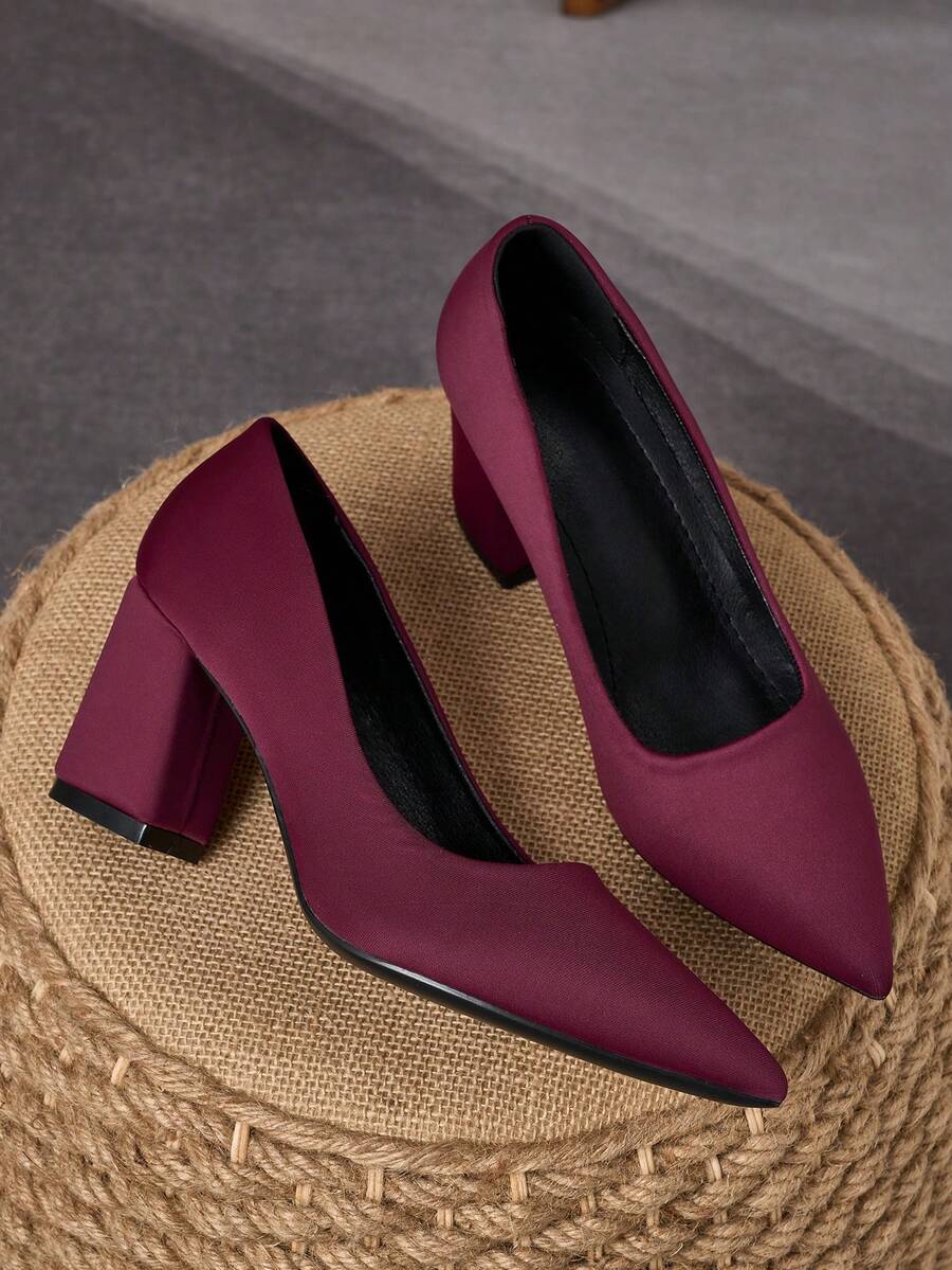 MonaNise 女士时尚棕色套脚乐福鞋，适合居家、办公、度假、旅行、购物、户外、复古、休闲等场合，百搭、高品质、舒适鞋履 - 酒紅色 - 查看 1