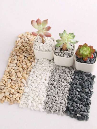 1 Bag, 100/300/500/800g, 0.3-0.6cm, Pebbles For Potted Plants, Decorative Gravel, Yellow, White, Gray, Black Small Stones, Suitable For Succulent Micro Landscape, Sand Table, Fish Tank Aquarium Landscaping