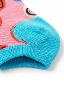 4 双情人节爱心主题船袜 - 男女皆宜，日常休闲穿着，情人节及社交活动的理想礼物，活力爱心和彩虹爱心设计，全年必备 - 彩色 - 查看 8