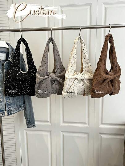 This Stylish And Versatile Retro Bow-Print Shoulder Bag Is Perfect For Autumn And Winter. Lightweight And Portable, It's Ideal For Travel And Everyday Outings, Easily Accommodating Small Items Like Lipstick And Coins. Customizable With Different Designs, It's Multifunctional, Highly Decorative, And Makes A Perfect Gift For Friends, Classmates, Or Daughters, As Well As An Ideal Christmas Present.