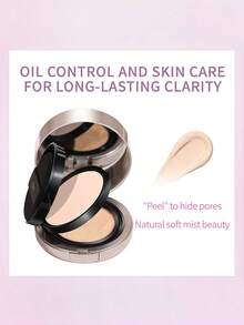 NOVO 二合一防水控油防晕染粉扑兼气垫粉饼，保湿气垫，持久显色，提亮肤色，遮瑕，适合日常妆容、新年派对、送礼、学生、秋冬季、ins风、通勤等场合，超值之选 - 02#微光自然膚 - 查看 2