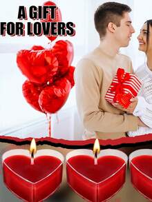 9pcs Heart-Shaped Scented Candles, Suitable For Proposal, Birthday Celebration, Room Decor, Graduation Gift, Home Decor, Christmas Decoration, Christmas Gift - Red - View 5