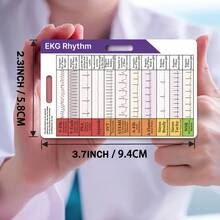 1pc ECG Rhythm Interpretation Card, ECG/ECG Rhythm Quick Reference Guide, Double-Sided Printing, Landscape & Portrait Formats, Compact Quick Reference Card, Suitable For Nurses, First Responders And Medical Students