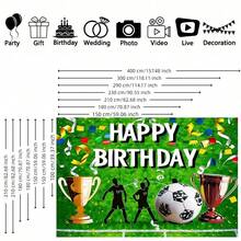 1pc Football-Themed Birthday Party Banner, Birthday Banner Background, Party Photo Backdrop, Wall Decoration Prop, Party Supplies, Home And Outdoor Decorations.
