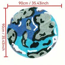 Chic Black & White Circular Rug, Minimalist Design For Living Room & Bedroom, Thick Non-Slip Carpet, Plush Swivel Chair Mat, Plush Earth - Multicolor - View 6