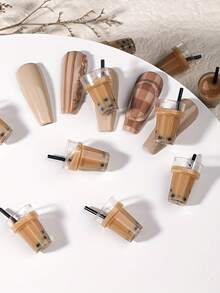 10pcs Resin Coffee & Milk Tea Cup Nail Art Decorations, Unscented DIY Nail Art Decor, Nail Art Accessories, Nail Art Supplies - Multicolor - View 5