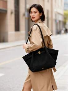Borsa a tracolla per ragazze JW P New Hana, grande capacità, adatta per ragazze, leggera e morbida, ideale per pendolarismo, lavoro, scuola, uscite con mamma, shopping casual, appuntamenti - nero - Visualizzare 2