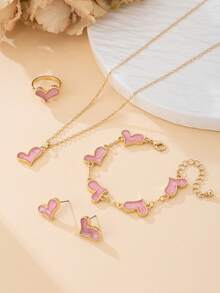 Women Jewelry Sets - Pink - View 3