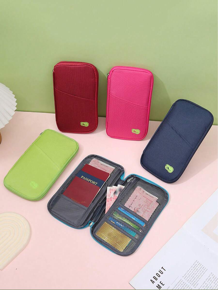 男女通用防水护照夹多功能卡包旅行配件，适合飞机旅行、暑假、返校季、旅行包、行李袋、旅行袋、过夜包，大容量耐用旅行收纳包，邮轮旅行必备，度假必备，男女旅行必备，假日必备，旅行必备 - 彩色 - 查看 1