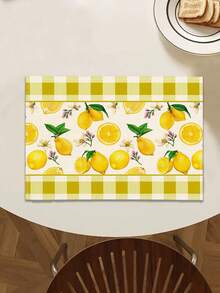 1pc Lemon Pattern Table Runner/Placemat, Suitable For Holidays, Parties, Birthdays, Dinners, Kitchen & Dining Room Decor, All Season Home Textile Decoration - Multicolor - View 3