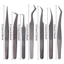 Stainless Steel Precision Beauty Tweezers, Anti-Slip Pointed Design, Lightweight Gold Mesh Tweezers, Extended Anti-Slip Handle, Eyelash Extension Dedicated Tool, High Precision Stainless Steel Odorless, Eyelash Curler Extension Tweezers, Professional Eyelash Artist Tool, Diamond Eyelash Curler Clip Set