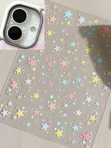 1片装 INS创意DIY镜头保护膜钢化玻璃贴膜，适用于 11 Pro Max/12 Pro Max/13 Pro Max/14 Pro Max/15 Pro Max/16 Pro Max/17 Pro Max，日常防护、办公、家用手机摄像头保护膜，防水防震防摔防刮花 - 彩色 - 查看 18