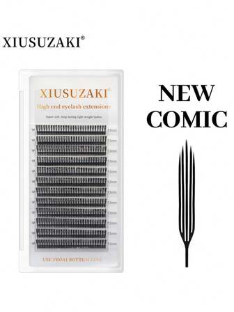 XIUSUZAKI 12 rader 0,07 mm nya serietidningsögonfransar färdiga fläktar naturliga kashmirmanga lösögonfransförlängningar individuell volym lösögonfransar