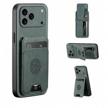 Luxury PU Leather Card Bag Phone Case Compatible With Iphone, Redmi, Honor - Green - View 3