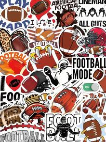 50pcs American Football Sticker Set - Sports Fan Stickers, Suitable For Laptop, Skateboard, Fridge - Ideal For Rewards, Collection And Decoration - Multicolor - View 10