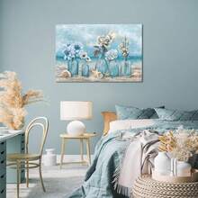 Blue Beach Wall Art Ocean Theme Flower Picture Painting Modern Conch Coastal Seascape Floral in Vase Artwork Bathroom Bedroom Home Decorcuadros decorativos para sala,poster,con marco,posters,cuadros para la pared ,marcos para cuadros,cuadro,virgen de guadalupe,salascuadros decorativos para sala,poster,con marco,posters,cuadros para la pared ,marcos para cuadros,cuadro,virgen de guadalupe,salascuadros decorativos para sala,poster,con marco,posters,cuadros para la pared ,marcos para cuadros,cuadro,virgen de guadalupe,salas - transparente - Ver 4