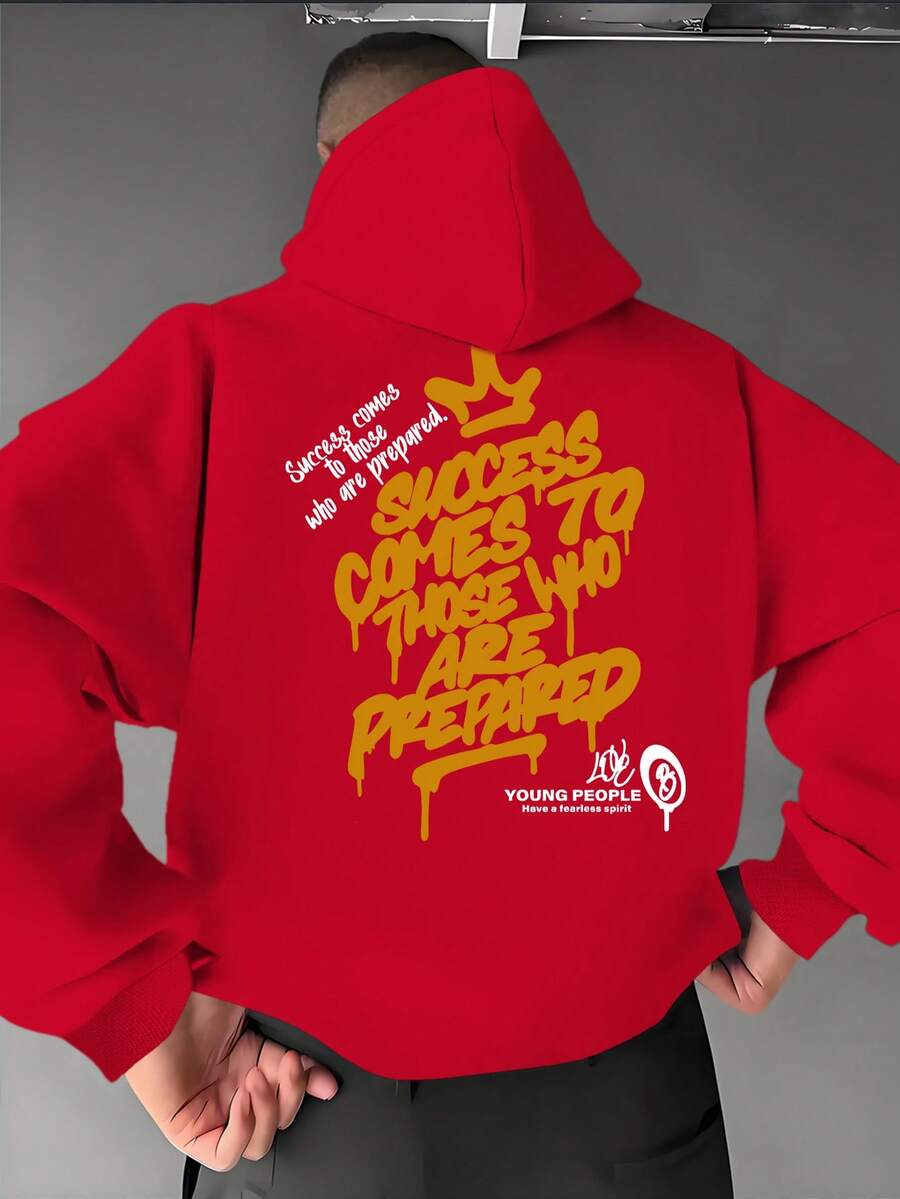 Sudadera con Capucha para Hombre - Rojo - Ver 1
