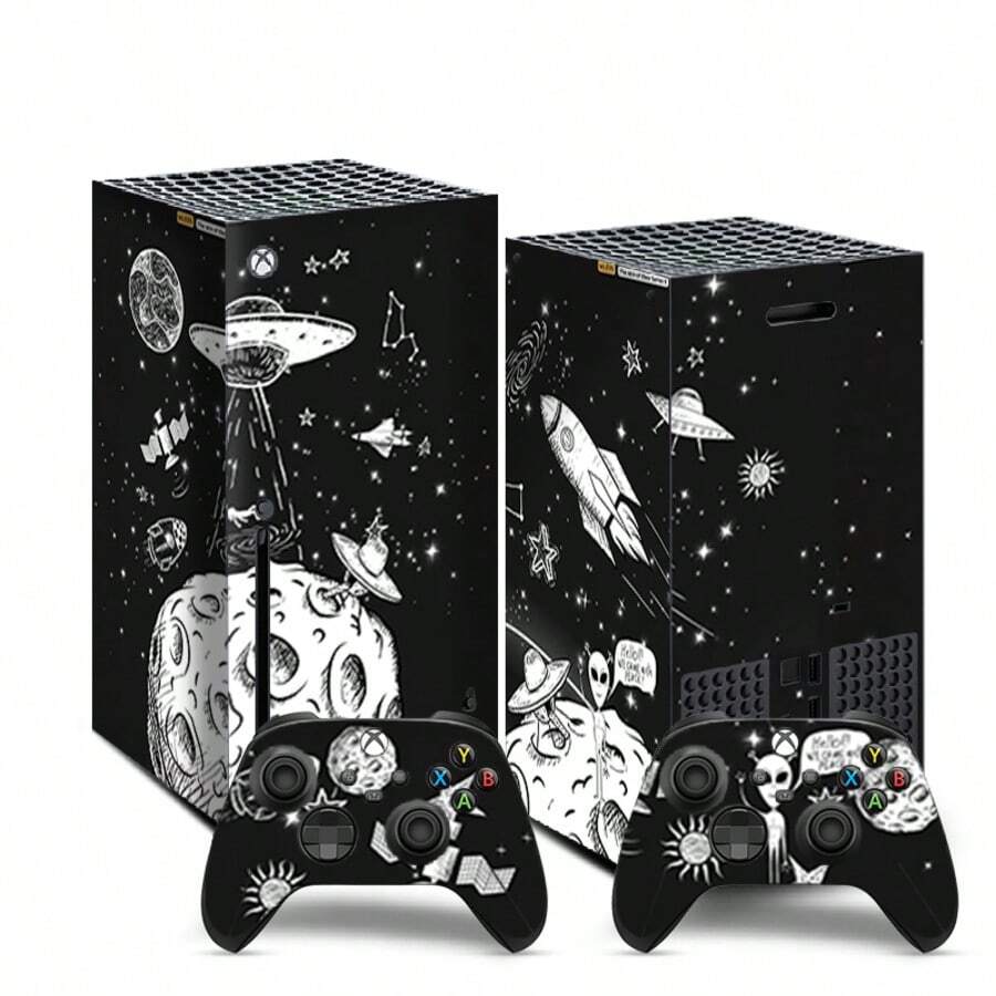 1 Set Printed Skin Stickers For Xbox Series X, Non-Slip Scratch-Resistant Protective Decal Covers, Creative Personalized Decorative Wrap - Multicolor - View 1