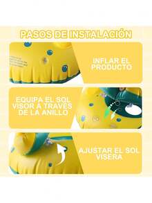 Flotador de Piscina para Niños, Flotador Inflable para Niños, Juguetes de Fiesta de natación en la Playa para niños y Adultos, con toldo, Incluye Bomba + Brazaletes de ,37856911 - Tipo de Enchufe A Japonés (100V) - Ver 5