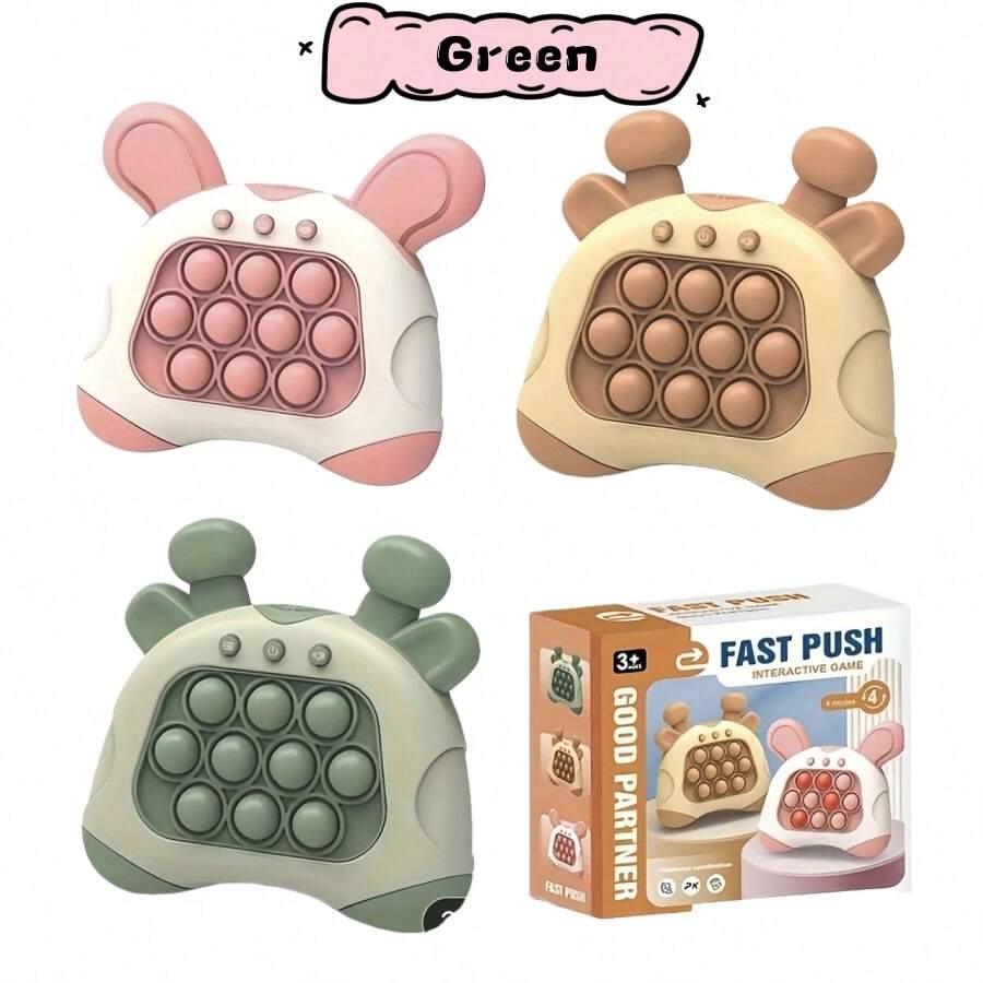 1 Pcs Fast Push Bubble Game, Puzzle Quick-Press Challenge Game, Matching Game Console, Handheld Game, Interactive Educational Learning Toy - Quick-Press Handheld Game Console - 綠色 - 查看 1
