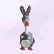 Easter Desk Goose Outfit For Mini Goose Statue Knitted Bunny Sweater And Hat Costume Set For Party Supplies - Dark Grey - View 3