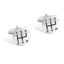 1 Pair Fashion Creative Pattern Brass Cuff Links For Men Shirts - Silver - View 6