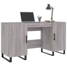 Larryhot Scrivania Grigio Sonoma 140x50x75 cm in Legno Multistrato, Facile da montare, design elegante e pratico per l'organizzazione, la scelta ideale per il lavoro e lo stoccaggio a casa o in ufficio - Grigio - Visualizzare 3