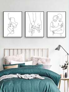3 cái mô hình trừu tượng Bức tranh không khung - Đen và trắng - Xem 10