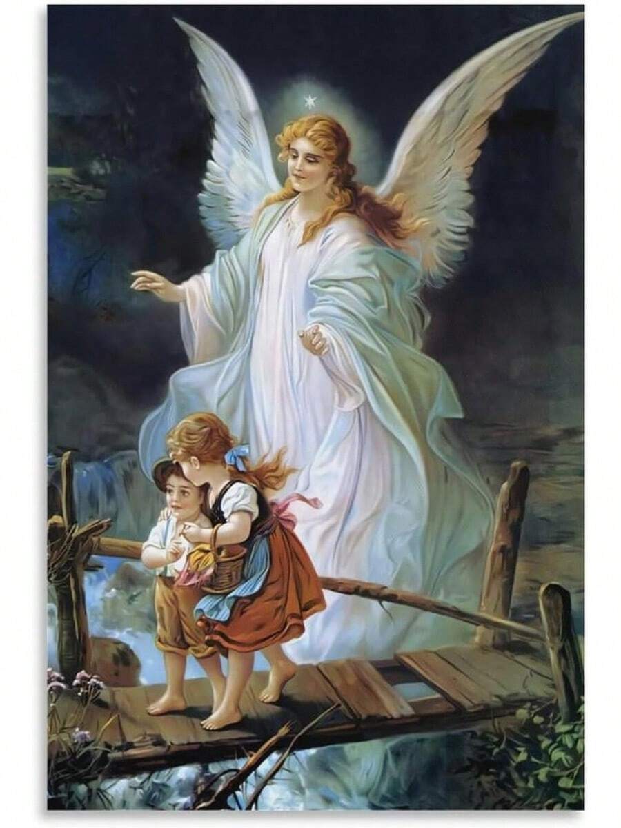 Arte de paredólico Lindberg Imagen del guardián De La Guarda Póster Ángel guardián y niños cruzando un puente Arte religioso Pintura de pared Póster sin marco xinch (cuadros decorativos para sala, póster, con marco, pósters, cuadros para la pared, marcos para cuadros, cuadro, Virgen de Guadalupe, salas) - transparente - Ver 1