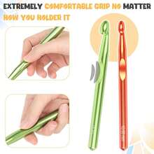 7pcs Large Metal Crochet Hook Set (15mm/12mm/10mm/9mm/8mm/7mm/6.5mm) - Heavy-Duty Single-Ended Hooks With Color-Coded Tips For Blankets, Amigurumi & Tapestry - Ideal For & Crocheting, All Skill Levels - Multicolor - View 5