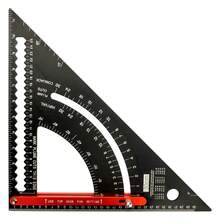 12 Inch Adjustable Roofing Square, Aluminum Alloy Rafter Square With Lockable Protractor Arm - Black - View 1