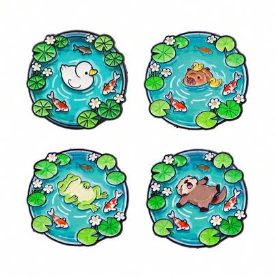 Cute Cartoon Pond Otter Capybara Soft Enamel Pins Lapel Pins For Backpack Men Women Brooch For Clothes Briefcase Badges Jewelry Accessories